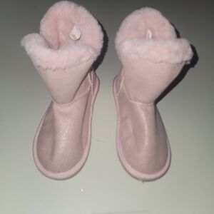 US Sports Cozy Girls Pink Faux Fur Lined Boots Size 1